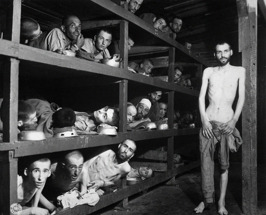 Узники концентрационного лагеря Бухенвальда, 16 апреля 1945 года